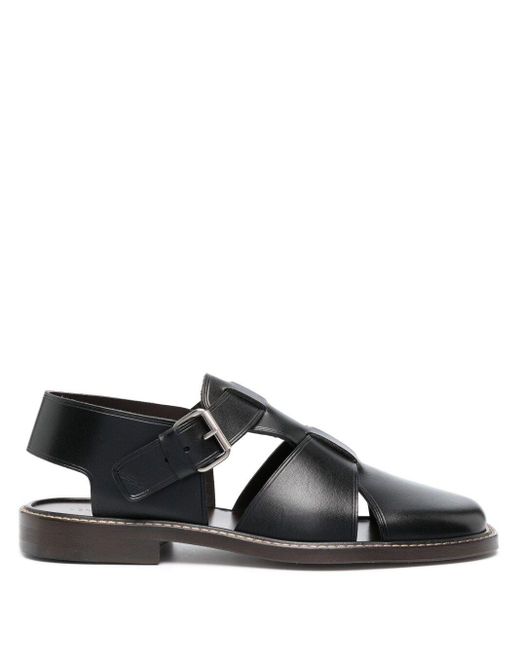 Lemaire Black Fisherman Sandals for men