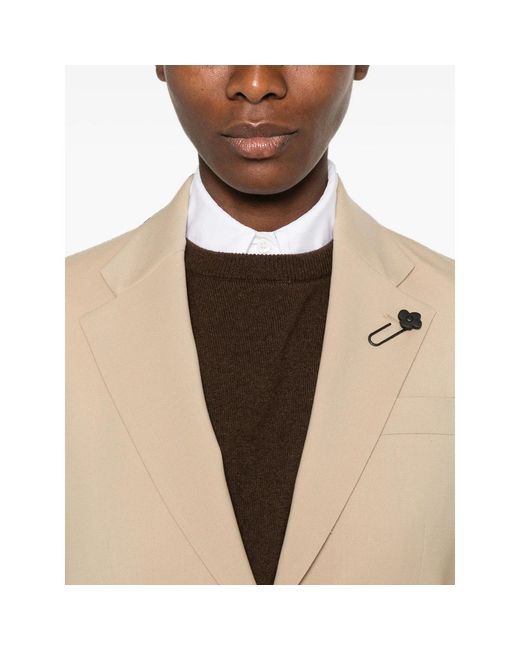 Lardini Natural Rocco Flower-Detail Blazer