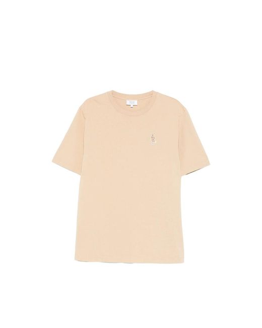 Maison Kitsuné Natural T-Shirt With Logo Detailing for men