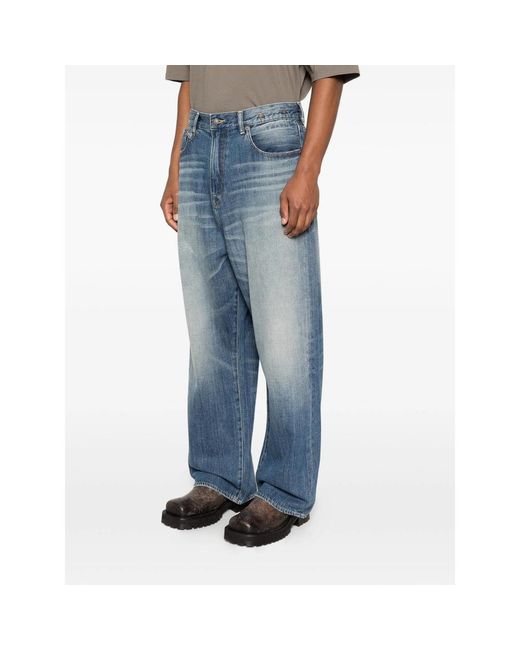 R13 Blue Wide Jeans for men