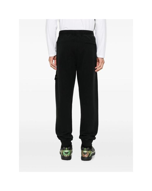 Stone Island Black Logo-Patch Track Pants for men
