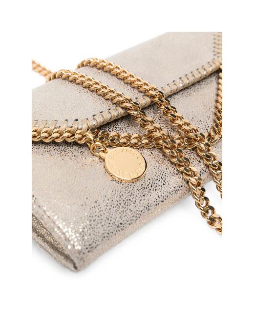 Stella McCartney Gray Falabella Chain-Trim Clutch Bag