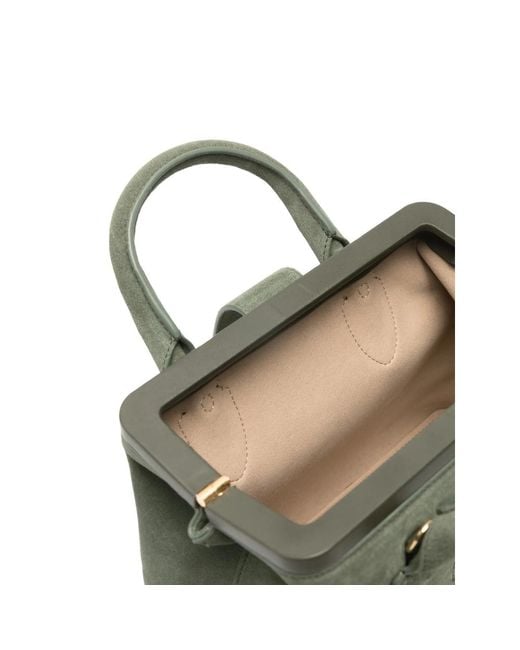 Schell Green Suede Top-Handles Tote Bag