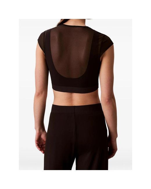Calvin Klein Black Cropped Sports Top