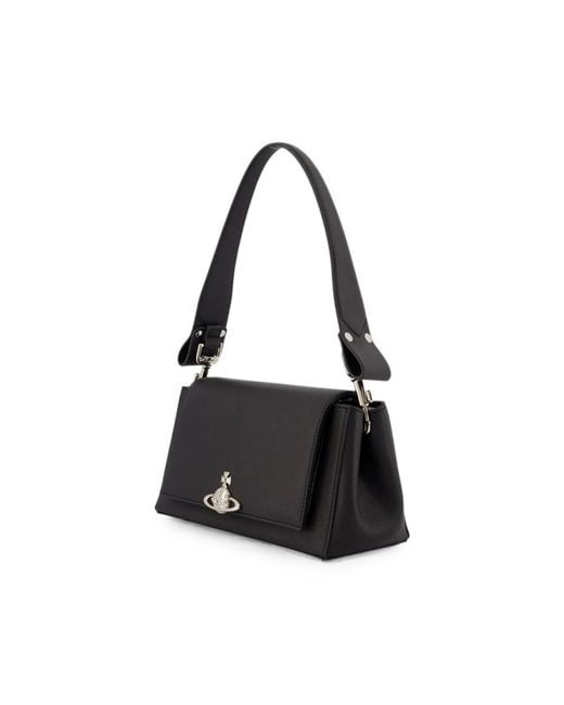 Vivienne Westwood Black Medium Hazel Grained Leather Tote Bag