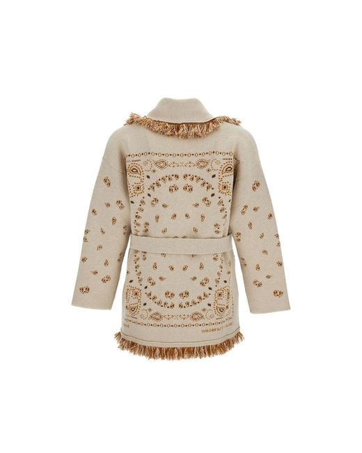 Alanui Brown Bandana-Print Cardigan
