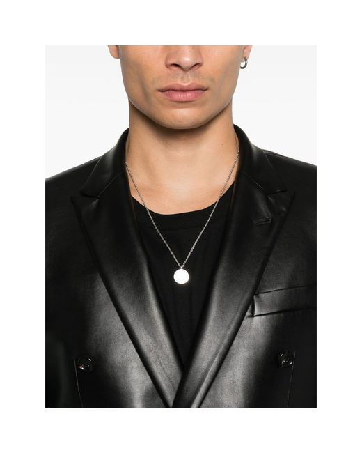 Reveres 1949 Black Double-Breasted Leather Jacket for men