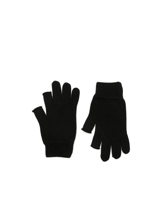 Rick Owens Black Fingerless Press-Stud Gloves for men