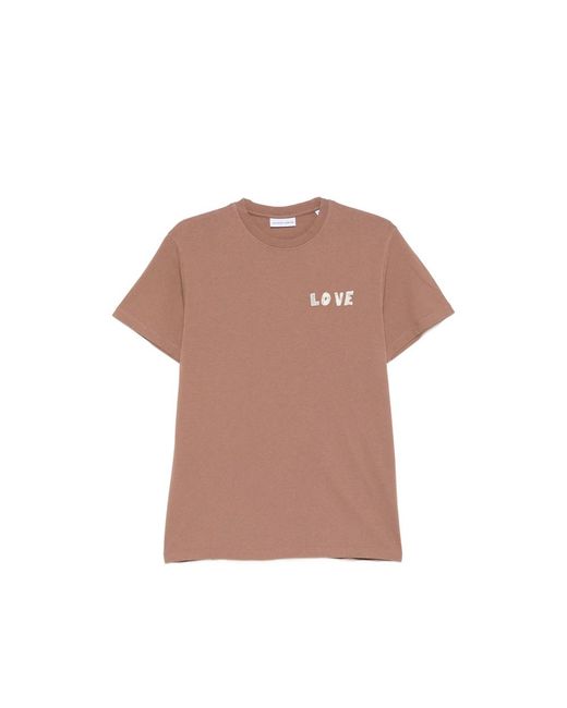 Maison Labiche Pink Bainville Love Crew-Neck T-Shirt