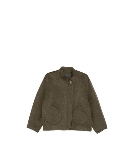 Soeur Green Windsor High-Neck Jacket