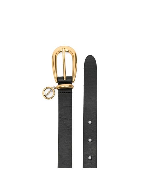 Saint Laurent Multicolor Cassandre Charm Elongated Buckle Thin Belt