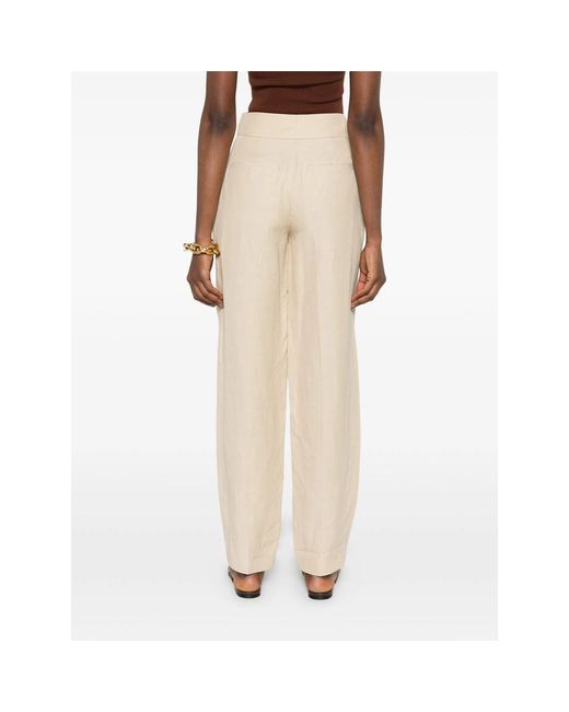 Joseph Natural Straight Trousers Linen-Blend
