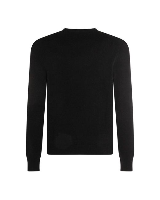 Malo Black Round-Neck Cashmere Sweater for men