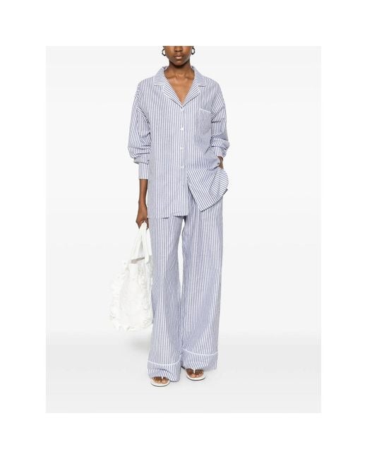 Riviera Purple Striped-Pattern Pants