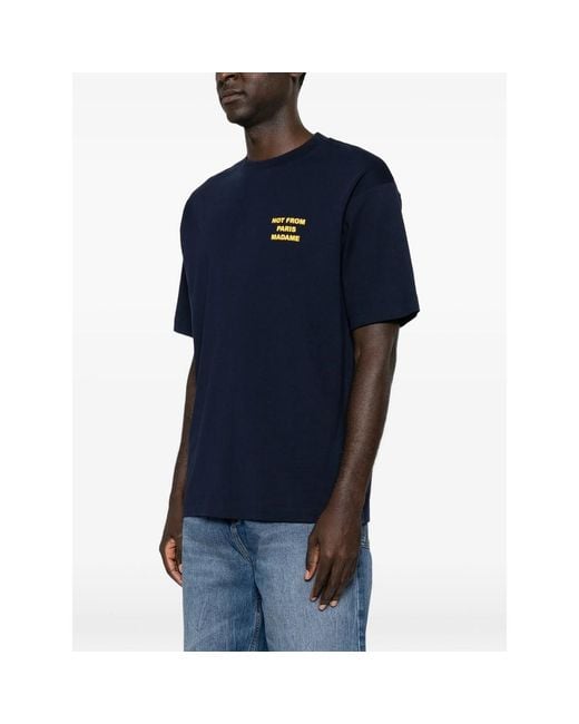 Drole de Monsieur Blue Bold Slogan T-Shirt for men