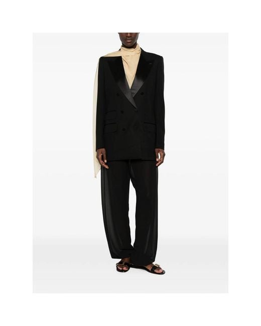 Tom Ford Black Double-Breasted Buttoned Blazer
