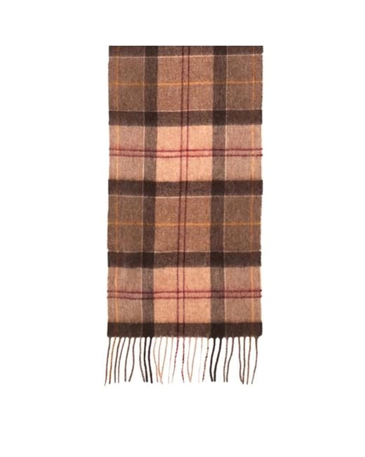 Barbour Brown Fringed Plaid Scarf