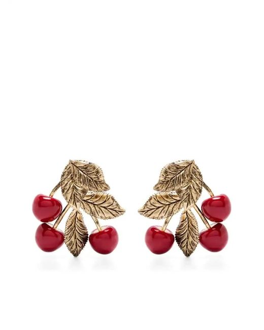 Saint Laurent Metallic Cherry Earrings