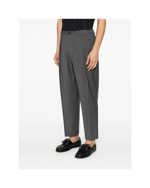 BRIGLIA Gray Portobellos Pleated Trousers for men