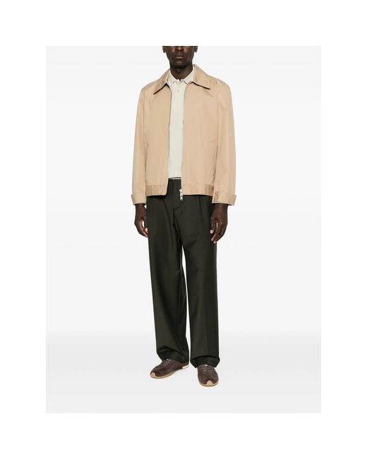 Myths Gray Pleated-Front Straight-Leg Trousers for men
