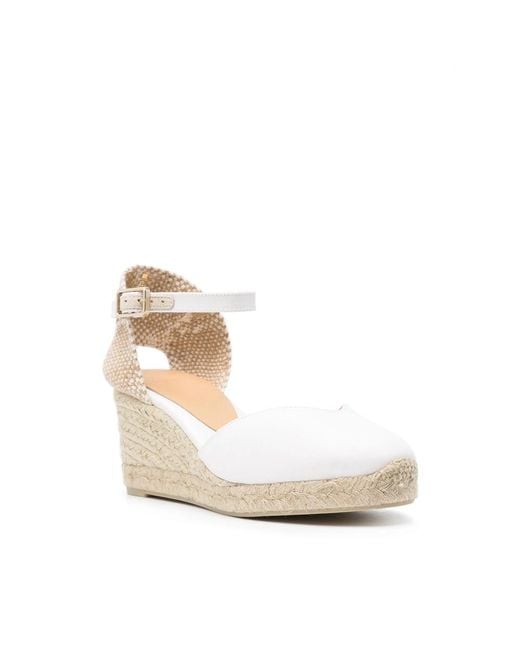 Castaner Natural Almond Toe Cut-Out Detail Wedge Shoes