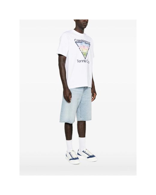 Casablanca White Tennis Club Icon Graphic-Print T-Shirt for men