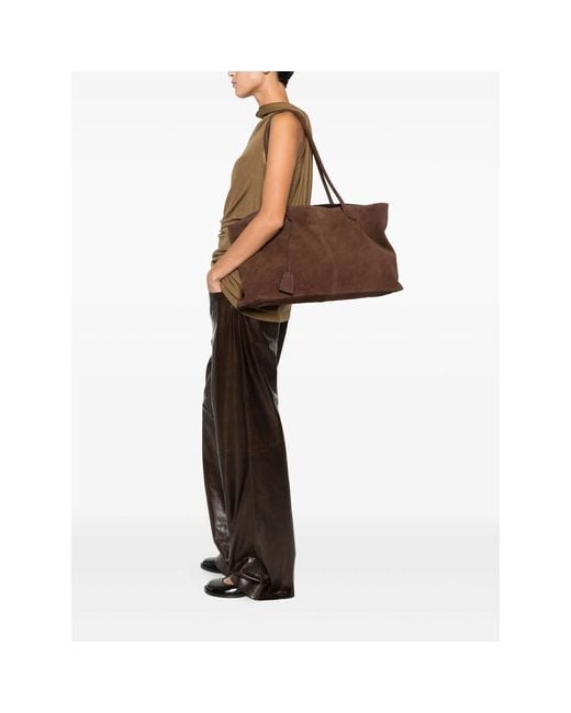 Low Classic Brown Suede Shoulder Bag