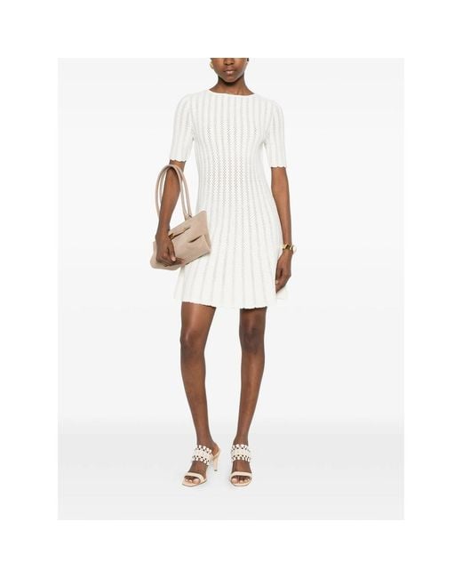 Antonino Valenti White Mimosa Short-Sleeve Mini Dress