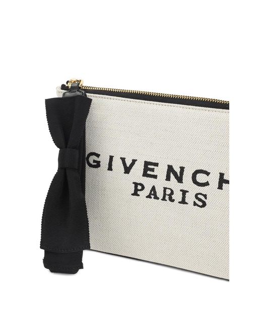 Givenchy White Small Bow-Detail Make Up Bag