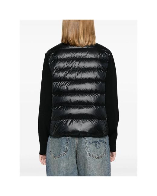 Moncler Black Logo-Patch Quilted Jacket