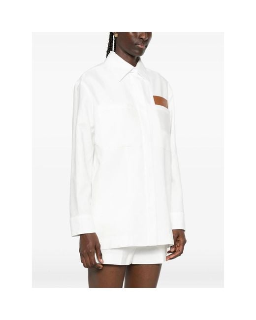 Fendi White Logo-Patch Jacket