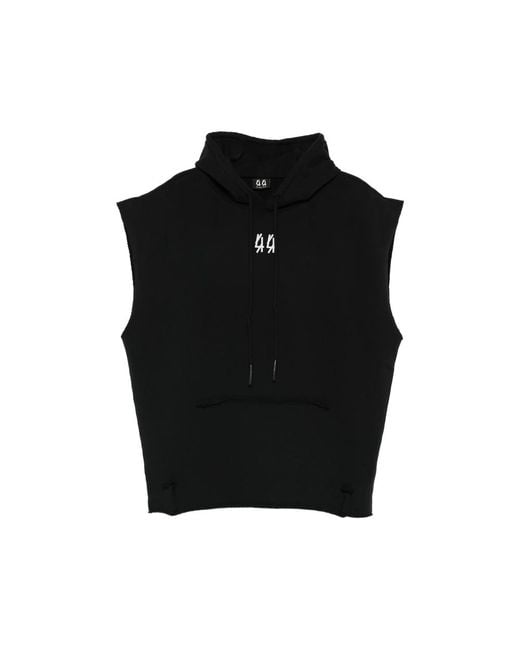 44 Label Group Black Mini Logo Hooded Sweatshirt for men