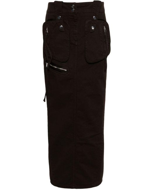 Blumarine Black Long Cotton Skirt