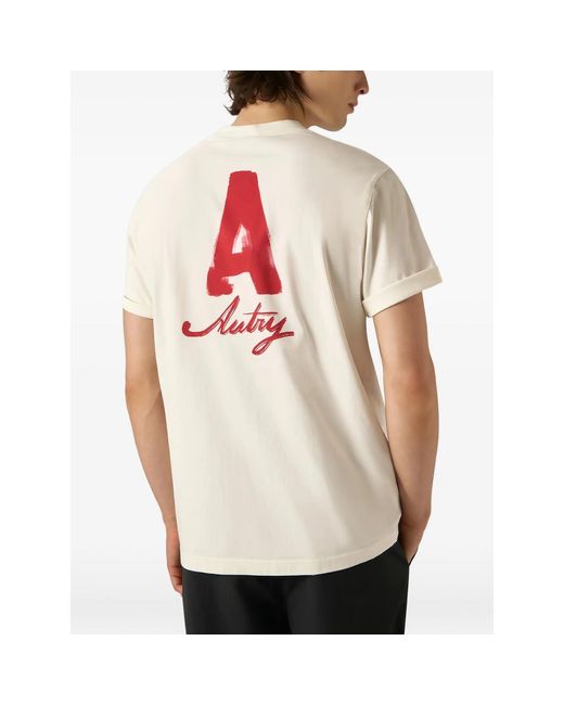Autry White Heritage T-Shirt With Washed Effect for men