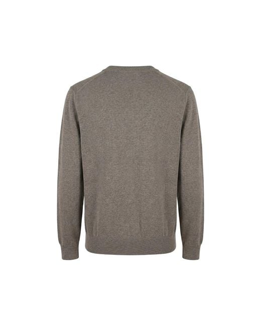 Brunello Cucinelli Gray Cashmere Crew-Neck Sweater for men