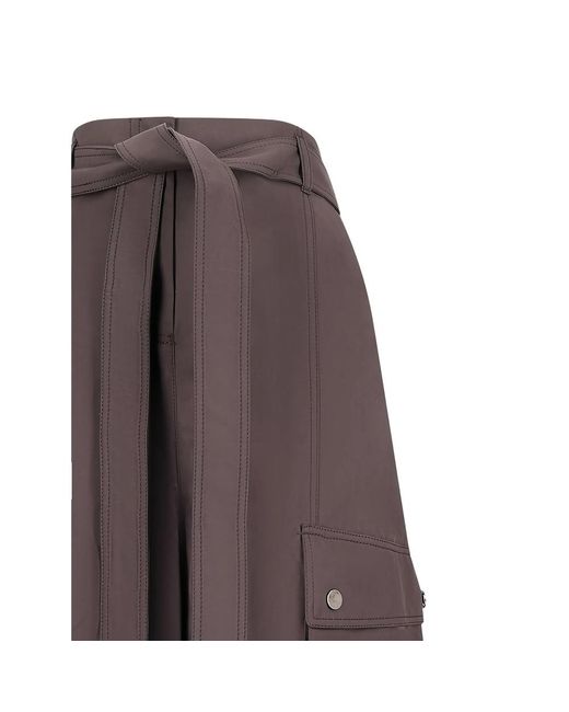 ANDAMANE Brown Belted Cargo Trousers
