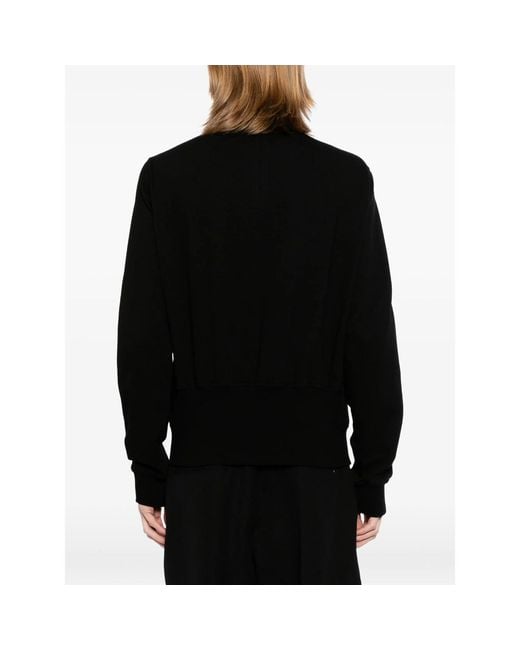 Rick Owens Black Asymmetric-Zip Funnel-Neck Jacket for men
