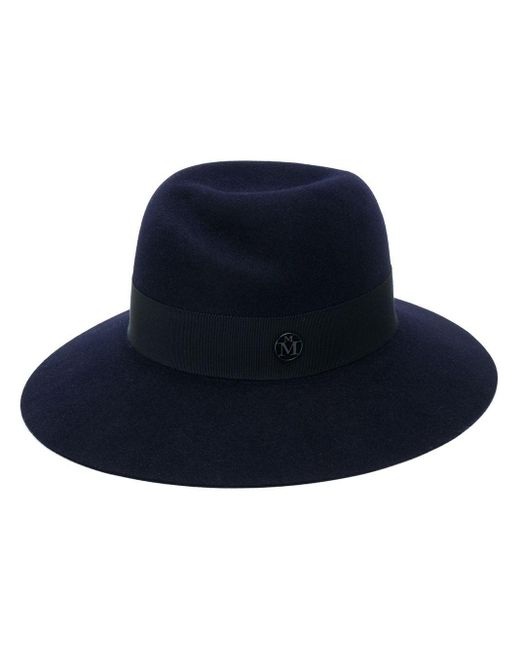 Maison Michel Blue Virginie Wide-Brim Hat