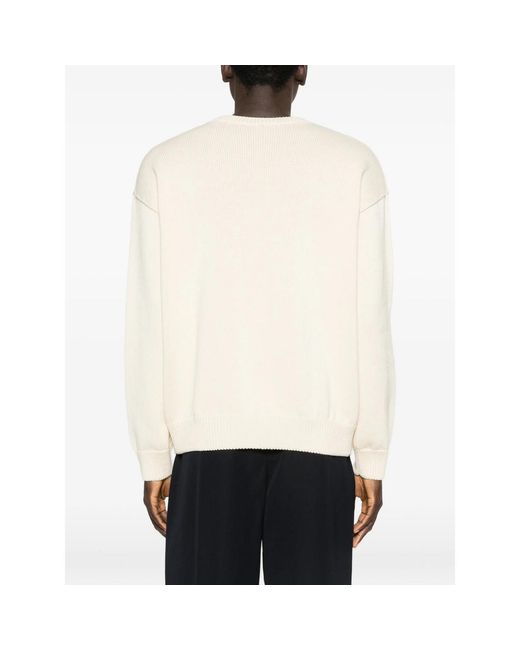 A.P.C. Natural A. P.C. Logo-Detail Crew-Neck Sweater for men
