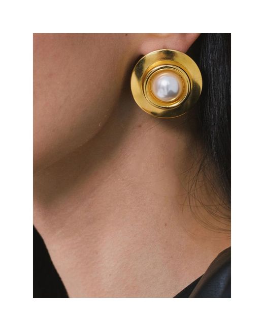 Jennifer Behr Metallic Alva Pearl-Plated Earrings