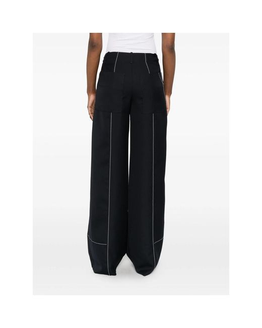 Seafarer Black Wool Palazzo Pants