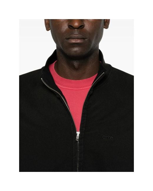 Arte' Black Sunfade Zip-Up Hoodie for men