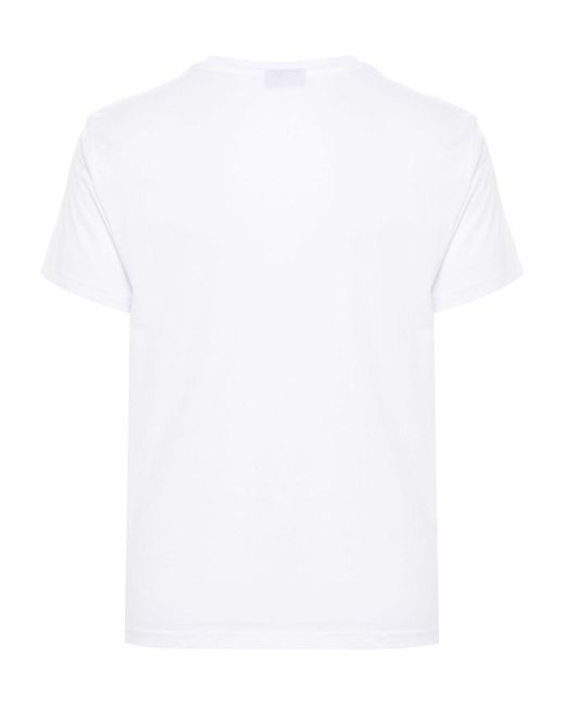 Emporio Armani White Logo-Print Cotton T-Shirt for men