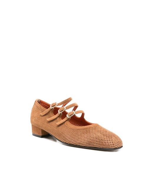 CAREL PARIS Brown Ariana Buckled Pumps