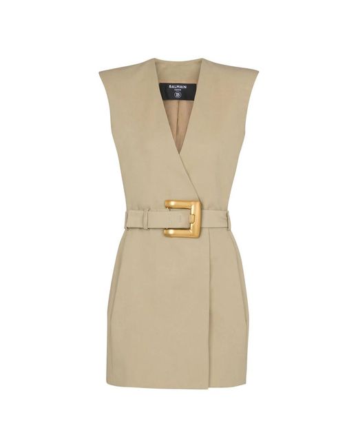 Balmain Metallic Neutrals Dresses