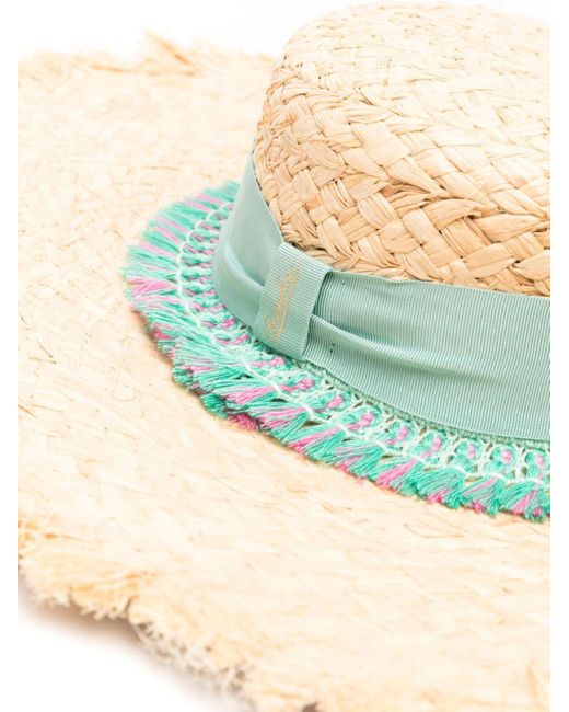 Borsalino Natural Fringed-Strap Sun Hat
