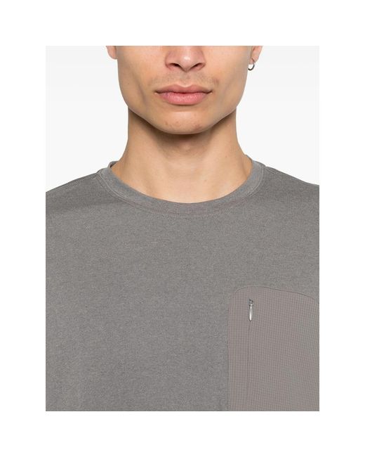 Hiking Patrol Gray Pocket Longsleeve Panelled T-Shirt for men