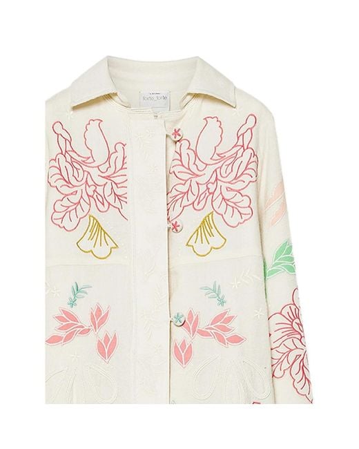 Forte_forte White Floral Embroidered Coat