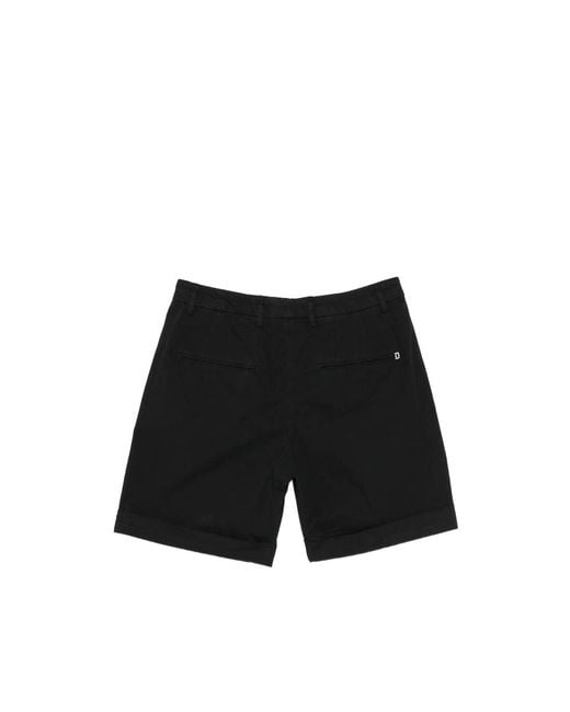 Dondup Black Pleated Cuffed Shorts for men