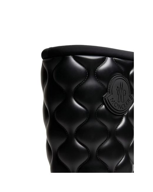 Moncler Black Kickstream Quilted Logo-Patch Boots